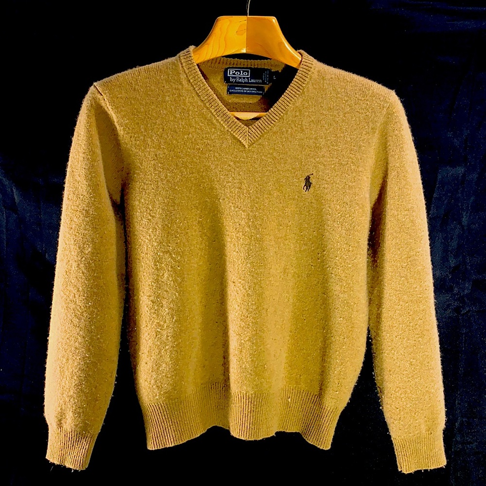 Light Brown Ralph Lauren 100% Lambs Wool Sweater